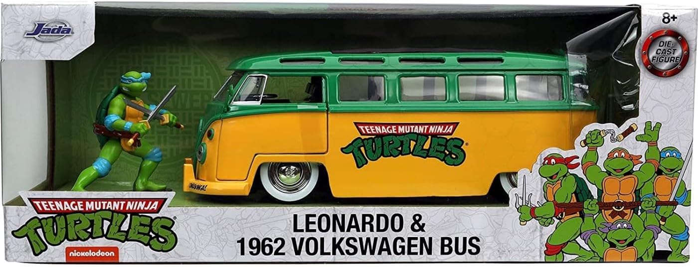 LEONARDO & 1962 VOLKSWAGEN BUS SET 1/24 SCALE TEENAGE MUTANT NINJA TURTLES