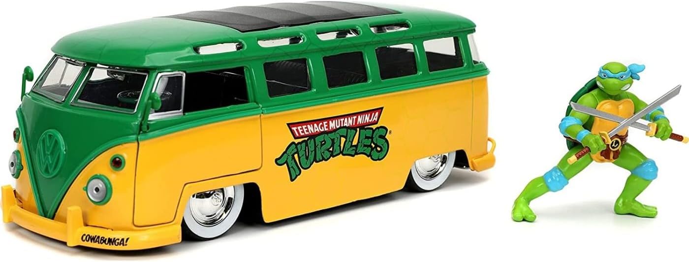 LEONARDO & 1962 VOLKSWAGEN BUS SET 1/24 SCALE TEENAGE MUTANT NINJA TURTLES