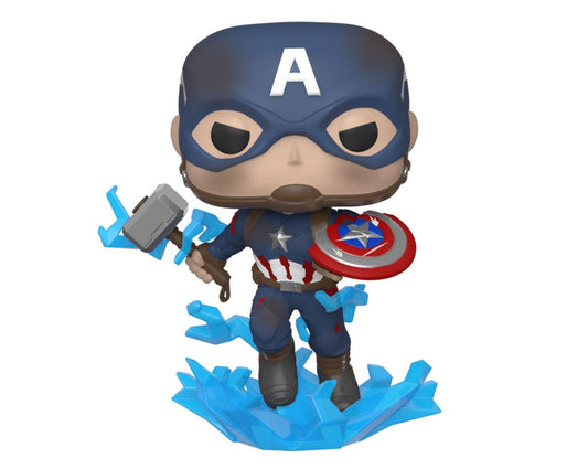 FUNKO POP MARVEL LOS VENGADORES ENDGAME CAPITAN AMERICA CON ESCUDO ROTO & MJOLNIR 45137