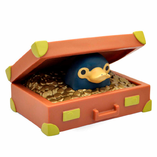 FIGURA HUCHA PLASTOY ANIMALES FANTASTICOS Y DONDE ENCONTRARLOS NIFFLER EN MALETA CHIBI