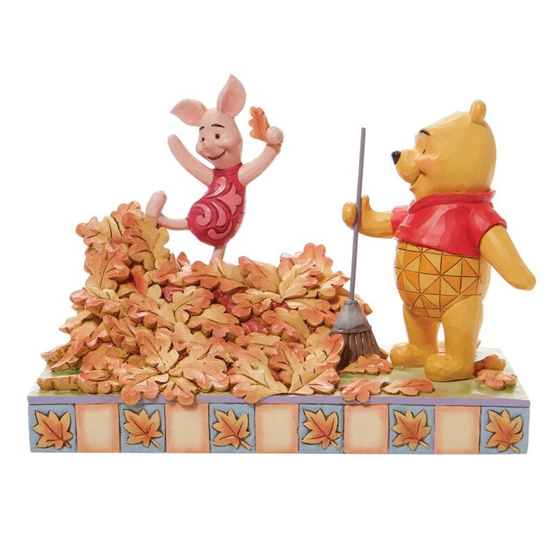 Figura enesco disney winnie the pooh pooh & piglet recogiendo hojas de otoño