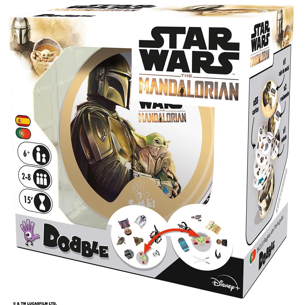 Juego de mesa dobble star wars mandalorian pegi 6