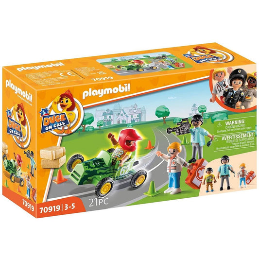 PLAYMOBIL  DUCK ON CALL ACCION AMBULANCIA AYUDA AL PILOTO DE CARRERAS