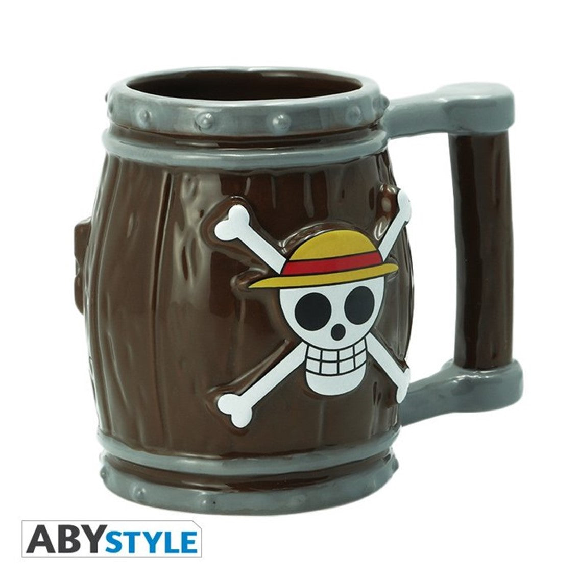 TAZA 3D ABYSSE ONE PIECE BARRIL JOLLY ROGER LOGO