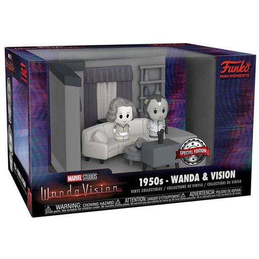 FUNKO POP MARVEL WANDAVISION MINI MOMENTS WANDA & VISION BLANCO Y NEGRO