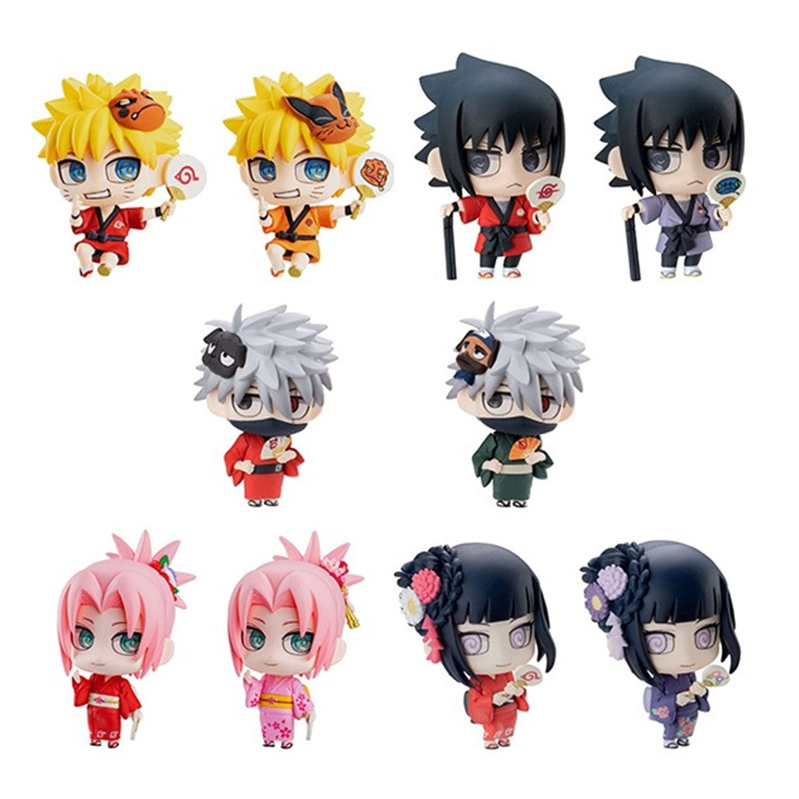 SET FIGURAS MEGAHOUSE NARUTO SHIPPUDEN PETIT CHARA LAND 10TH ANNIVERSARY