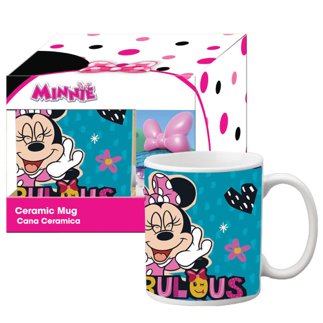 Taza gb eye ceramica minnie en caja regalo