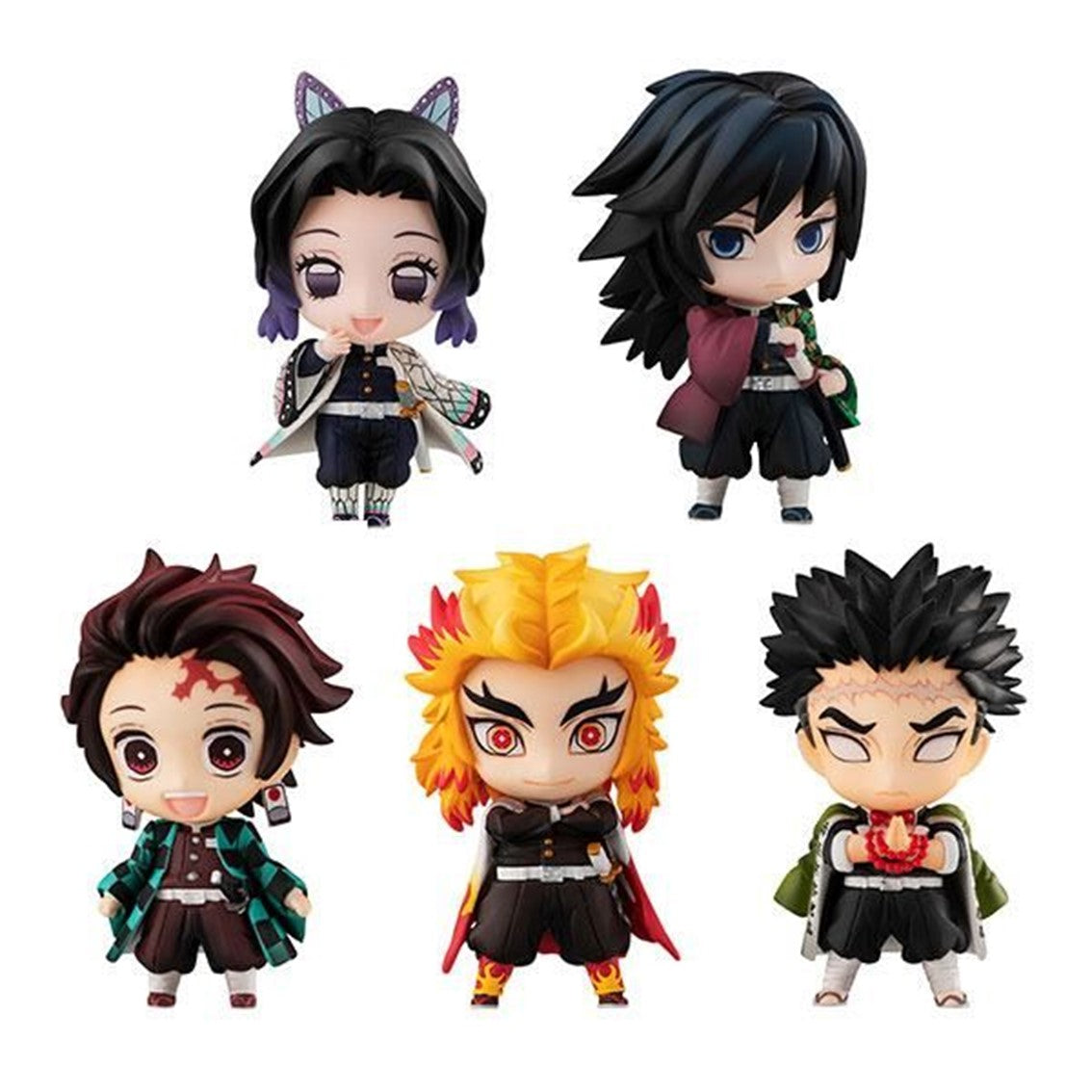 PACK 5 FIGURAS MEGAHOUSE DEMON SLAYER KIMETSU NO YAIBA SAILOR TANJIRO & THE HASHIRA SET A