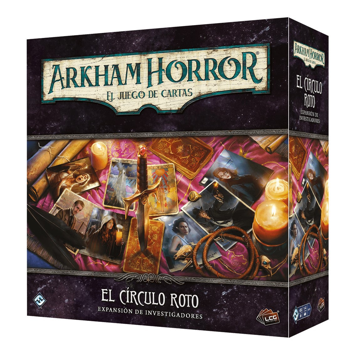 JUEGO DE MESA ARKHAM HORROR LCG EL CIRCULO ROTO EXPANSION INVESTIGADORES EDAD RECOMENDADA 14 AÑOS