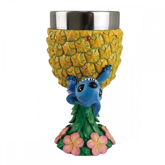 cáliz-decorativo-enesco-disney-stitch-con-piña