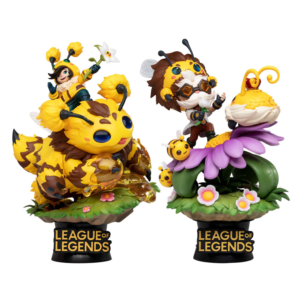 Set de 2 figuras beast kingdom dstage league of legends nunu beelump y heimerstinger