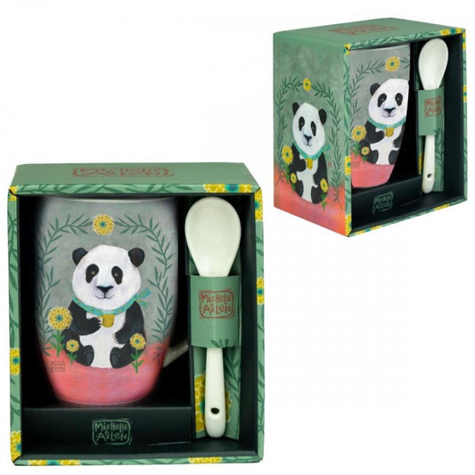 TAZA DE CERÁMICA CON CUCHARA ENESCO PANDA