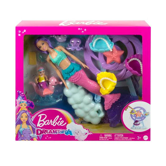 MUÑECA BARBIE MATTEL SIRENA JUEGO DE CUIDADO CON MERBABY Y FOCA - Z POP Toys