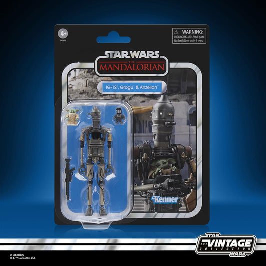 FIGURA HASBRO STAR WARS THE MANDALORIAN THE VINTAGE COLLECTION IG - 12 GROGU & ANZELLAN