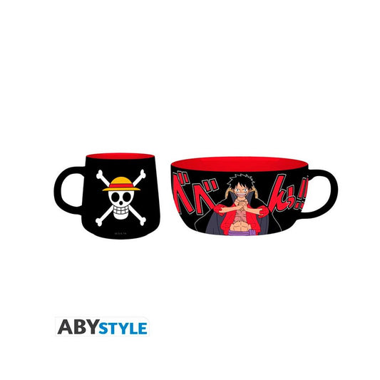 SET TAZA + BOWL ABYSTYLE ONE PIECE LUFFY