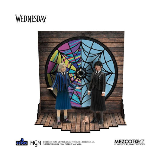 PACK 2 FIGURAS MEZCO TOYZ WEDNESDAY 5 POINTS WEDNESDAY & ENID