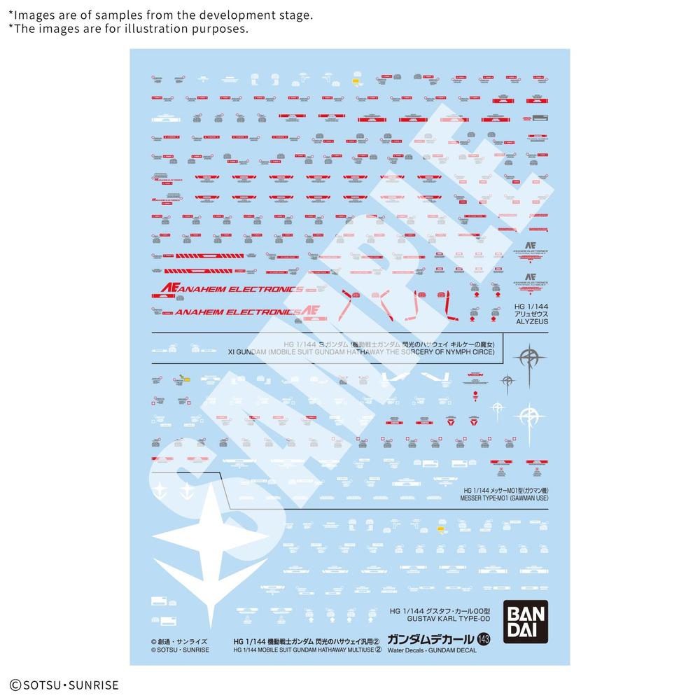 CALCOMANIA G - DECAL 143 MS GUNDAM HATHAWAY MU2