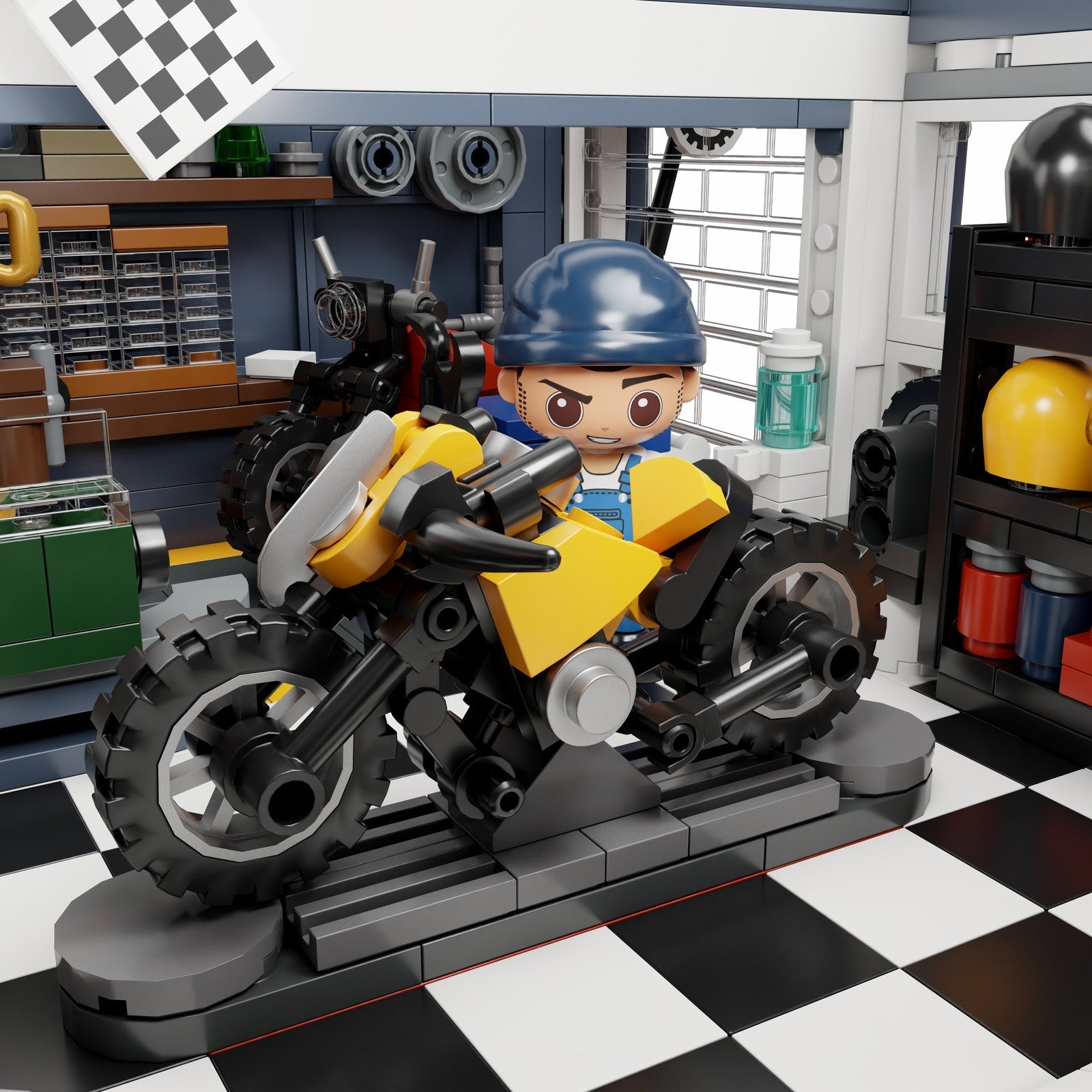 MOTORCYCLE RESTAURANT SET CONSTRUCCION 42 CM RETRO SERIES