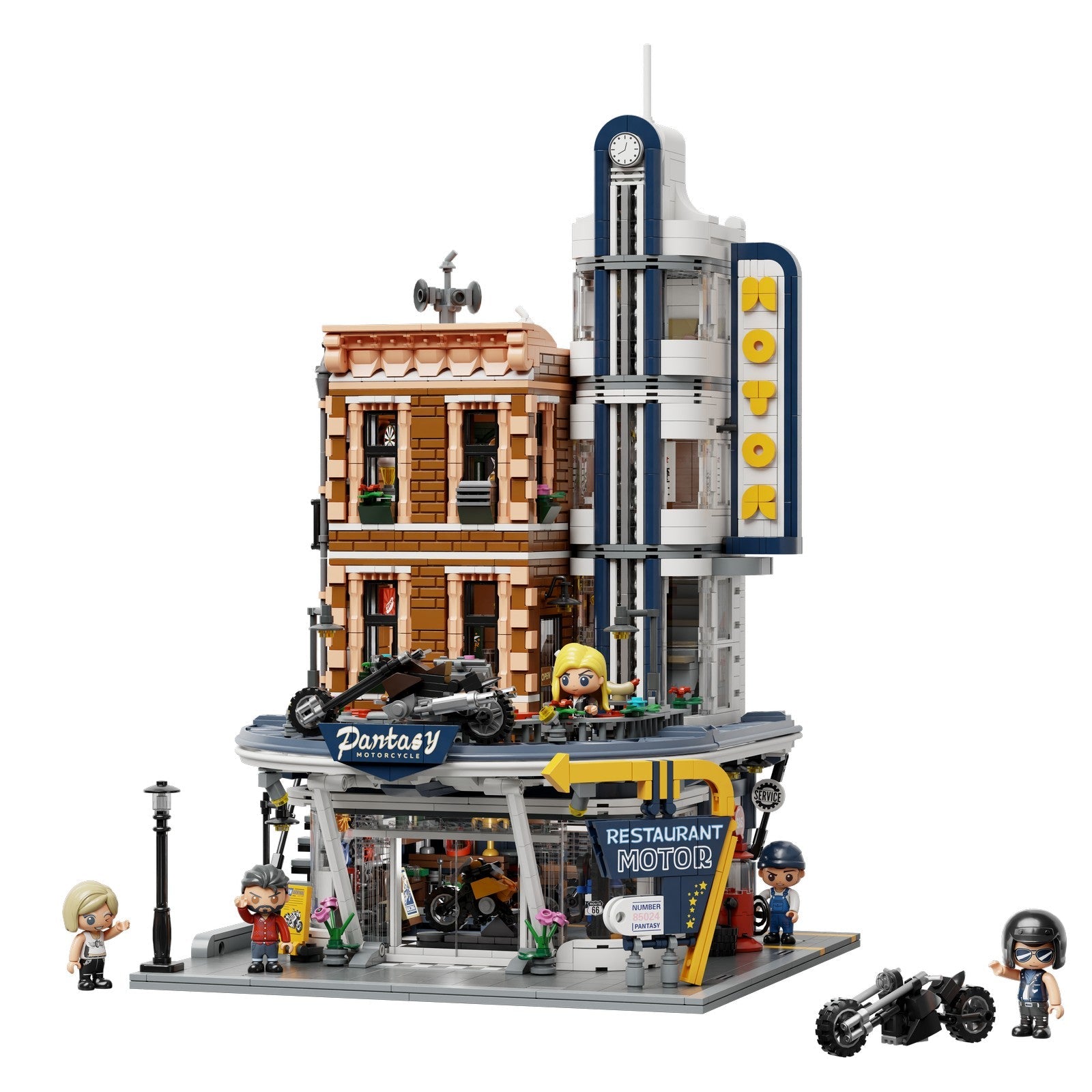 MOTORCYCLE RESTAURANT SET CONSTRUCCION 42 CM RETRO SERIES