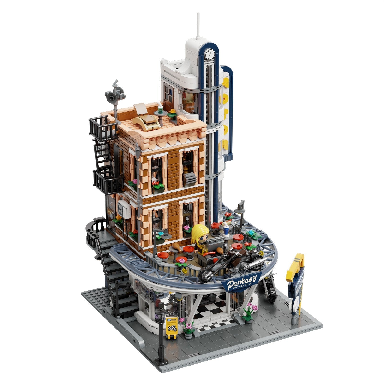 MOTORCYCLE RESTAURANT SET CONSTRUCCION 42 CM RETRO SERIES