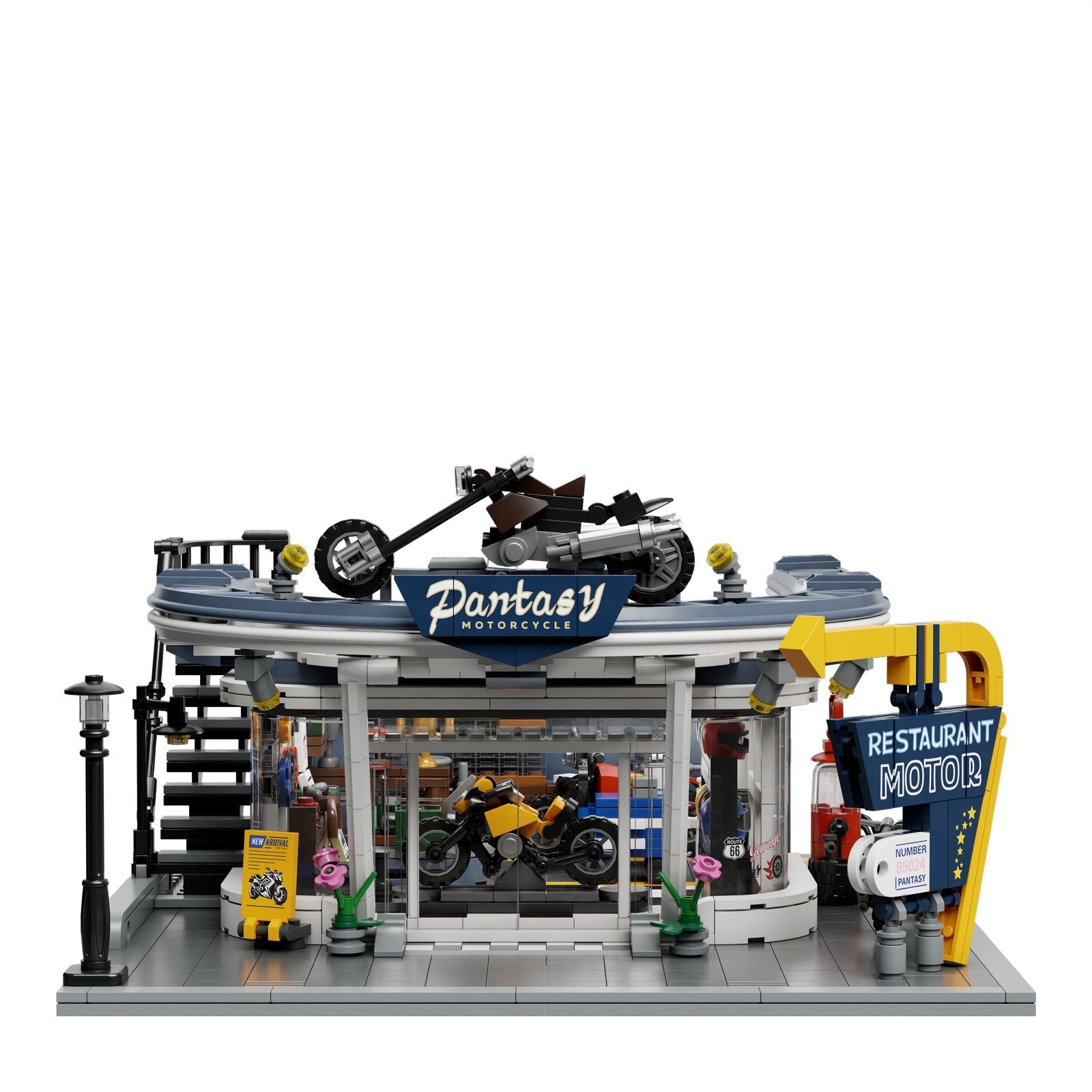 MOTORCYCLE RESTAURANT SET CONSTRUCCION 42 CM RETRO SERIES