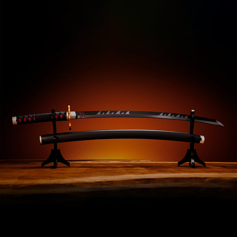 NICHIRIN SWORD (TANJIRO KAMADO) KYOJURO RENGOKUS SWORD GUARD VERSION REPLICA 88 CM DEMON SLAYER: KIMETSU NO YAIBA PROPLI