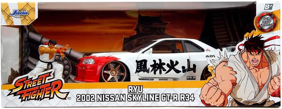 RYU & NISSAN SKYLINE GT-R SET 1/24 SCALE STREET FIGHTER II