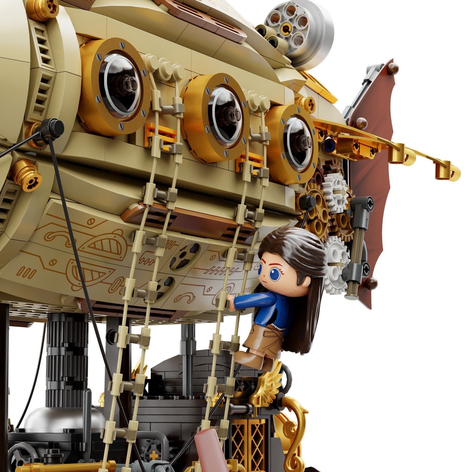 STEAMPUNK AIRSHIP SET CONSTRUCCION 32 CM RETRO SERIES