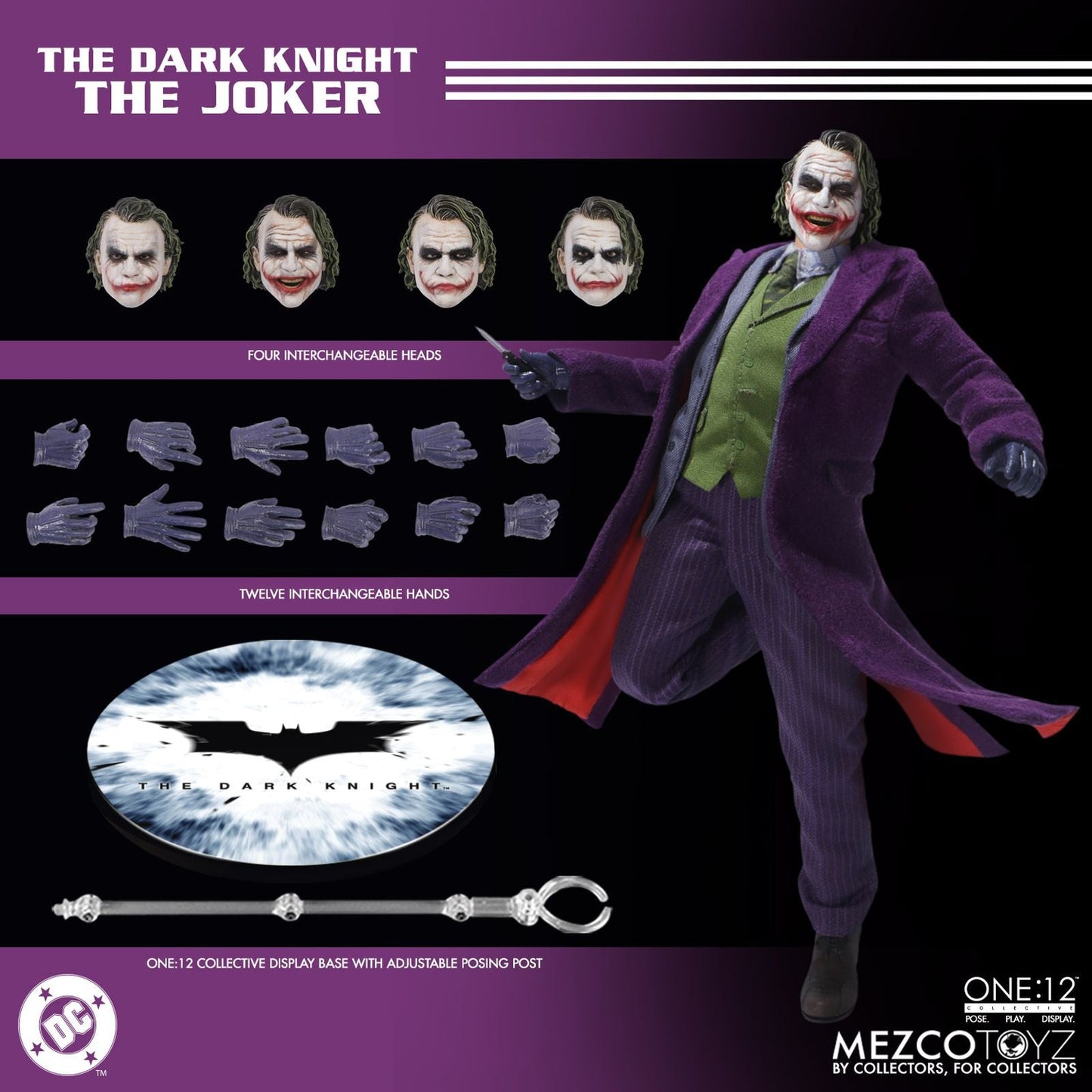 THE JOKER HEATH LEDGER VERSION FIGURA 17 CM DC UNIVERSE THE DARK KNIGHT ONE:12 COLLECTIVE