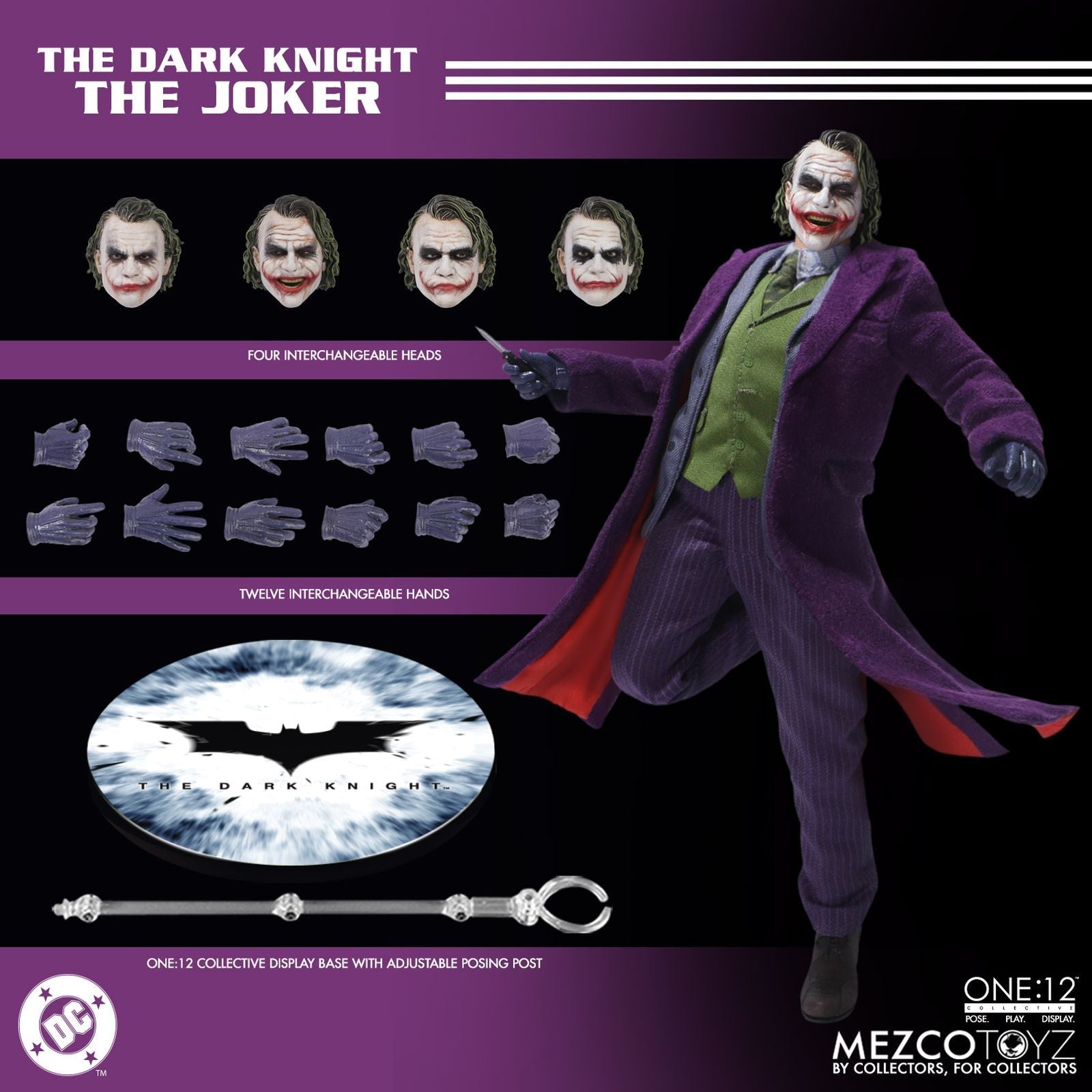 THE JOKER HEATH LEDGER VERSION FIGURA 17 CM DC UNIVERSE THE DARK KNIGHT ONE:12 COLLECTIVE