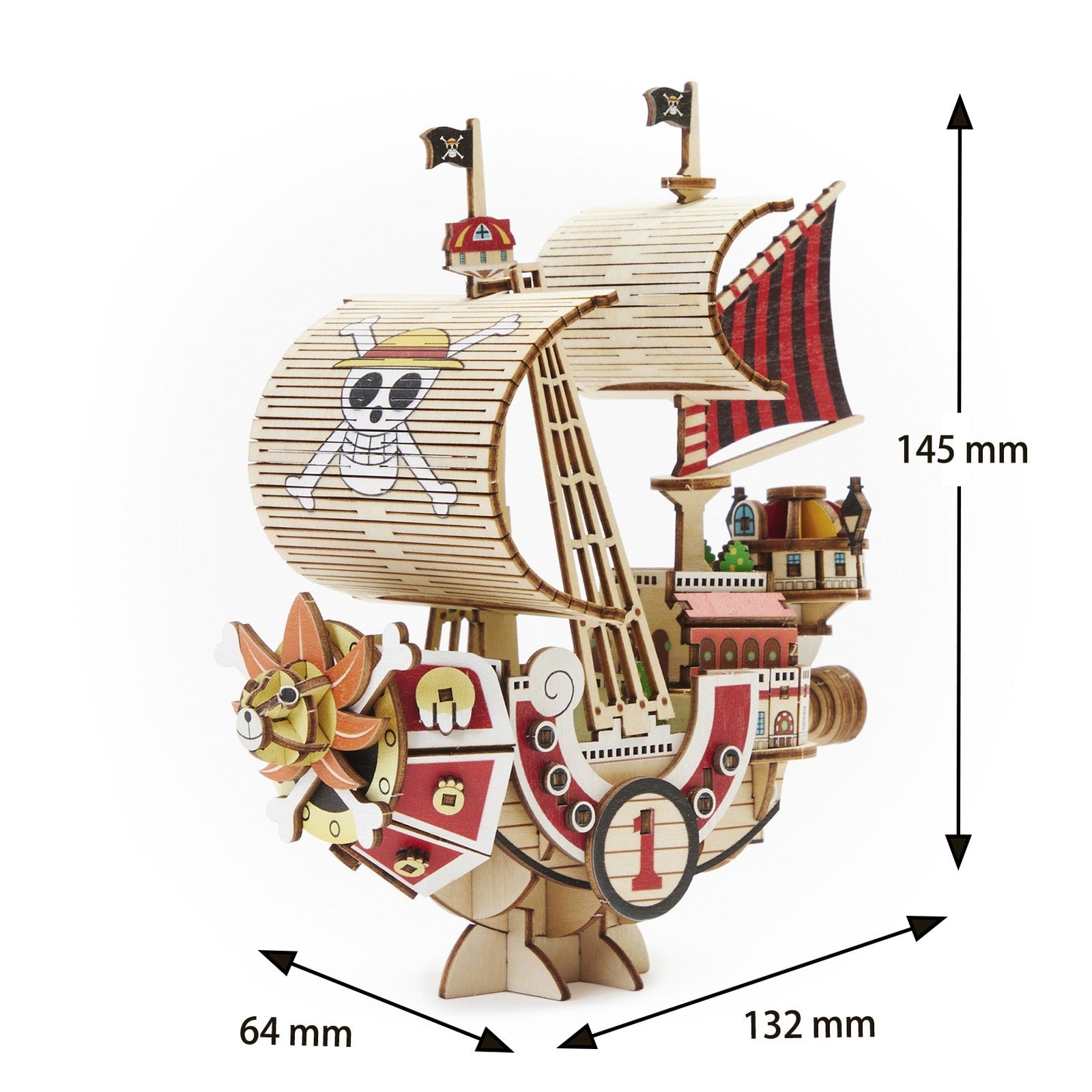 THOUSAND SUNNY SET MONTAJE 14,5 CM ONE PIECE WA-GU-MI WOODEN ART