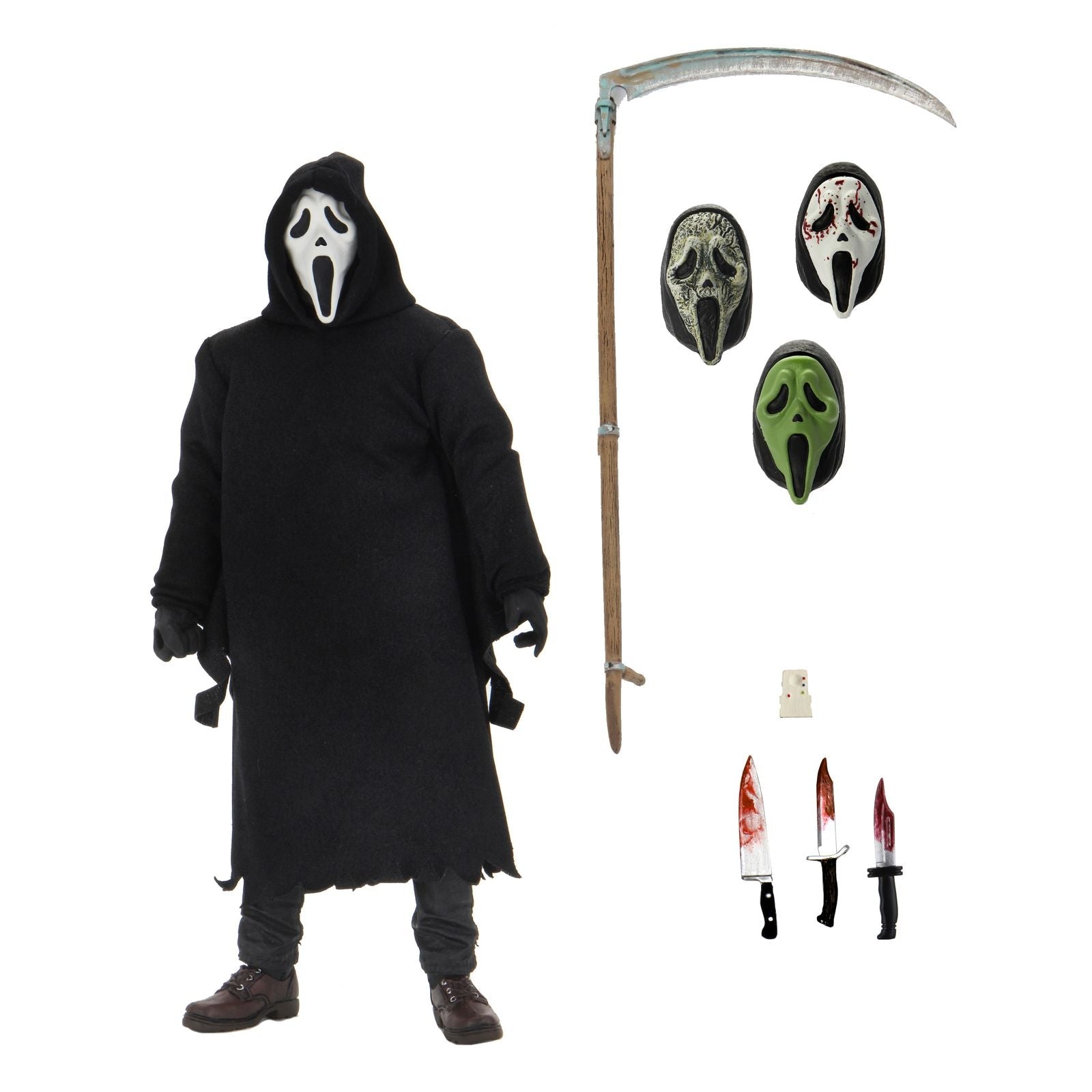 ULTIMATE GHOSTFACE SCALE ACTION FIGURA 18 CM SCREAM RE-RUN