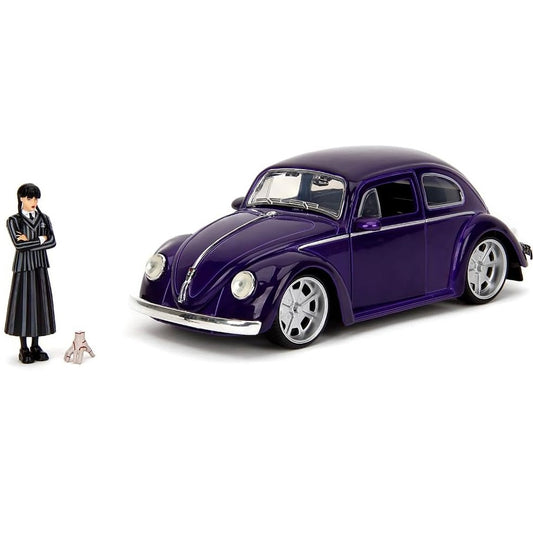 WEDNESDAY ADAMS & THING & 1972 VOLKSWAGEN BEATLE SET 1/24 SCALE WEDNESDAY