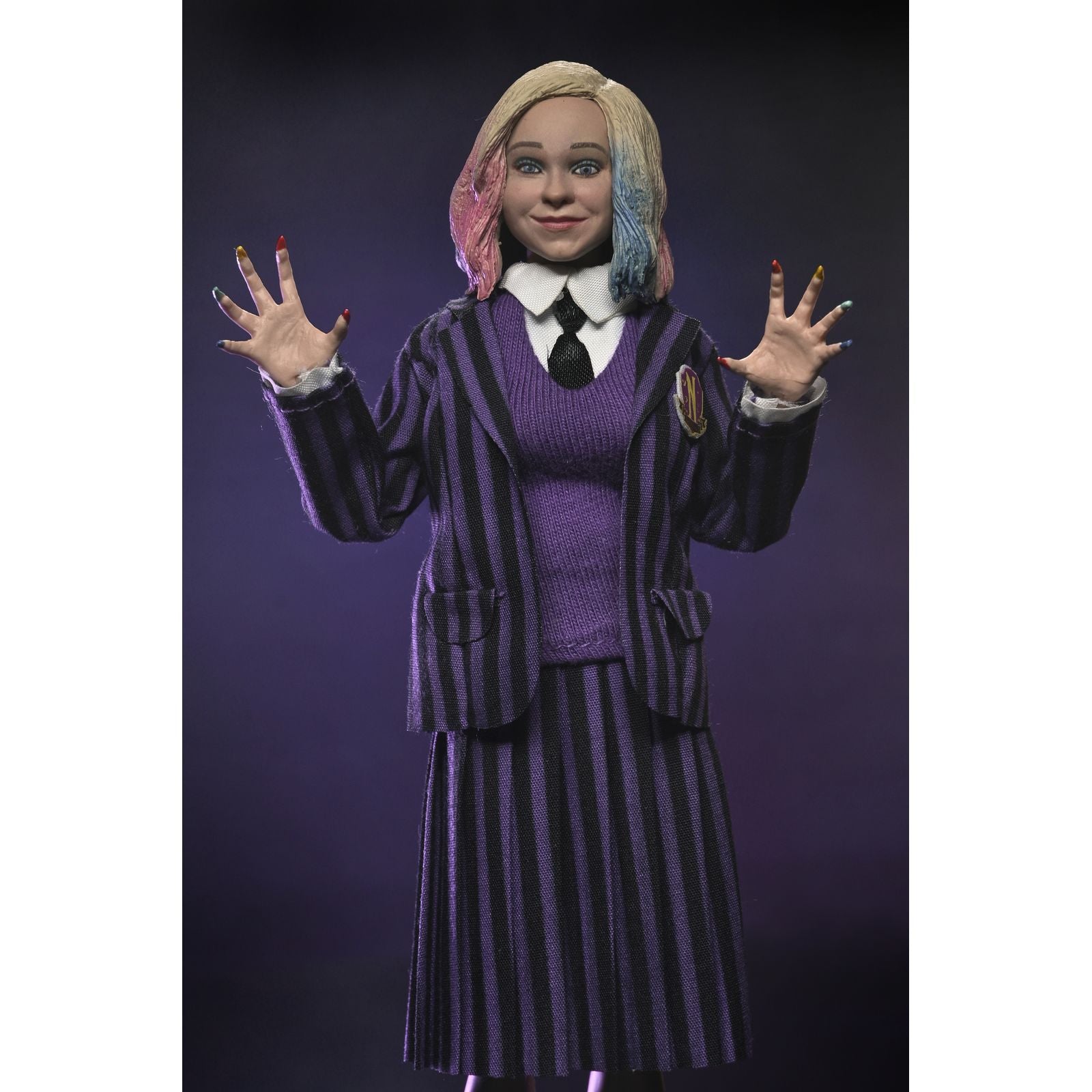 WEDNESDAY ADDAMS & ENID SINCLAIR NEVERMORE UNIFORM VERSION PACK 2 CLOTHED ACTION FIGURAS 20 CM WEDNESDAY