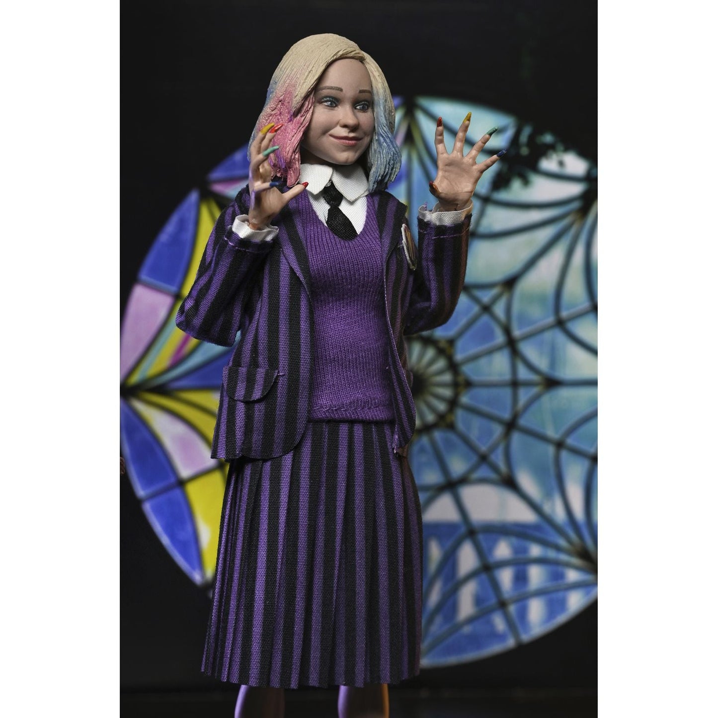 WEDNESDAY ADDAMS & ENID SINCLAIR NEVERMORE UNIFORM VERSION PACK 2 CLOTHED ACTION FIGURAS 20 CM WEDNESDAY