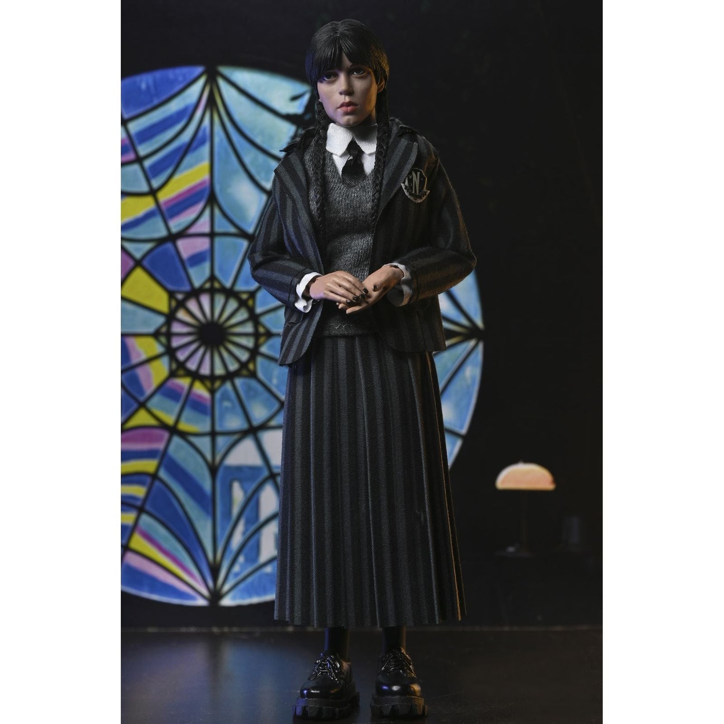 WEDNESDAY ADDAMS & ENID SINCLAIR NEVERMORE UNIFORM VERSION PACK 2 CLOTHED ACTION FIGURAS 20 CM WEDNESDAY
