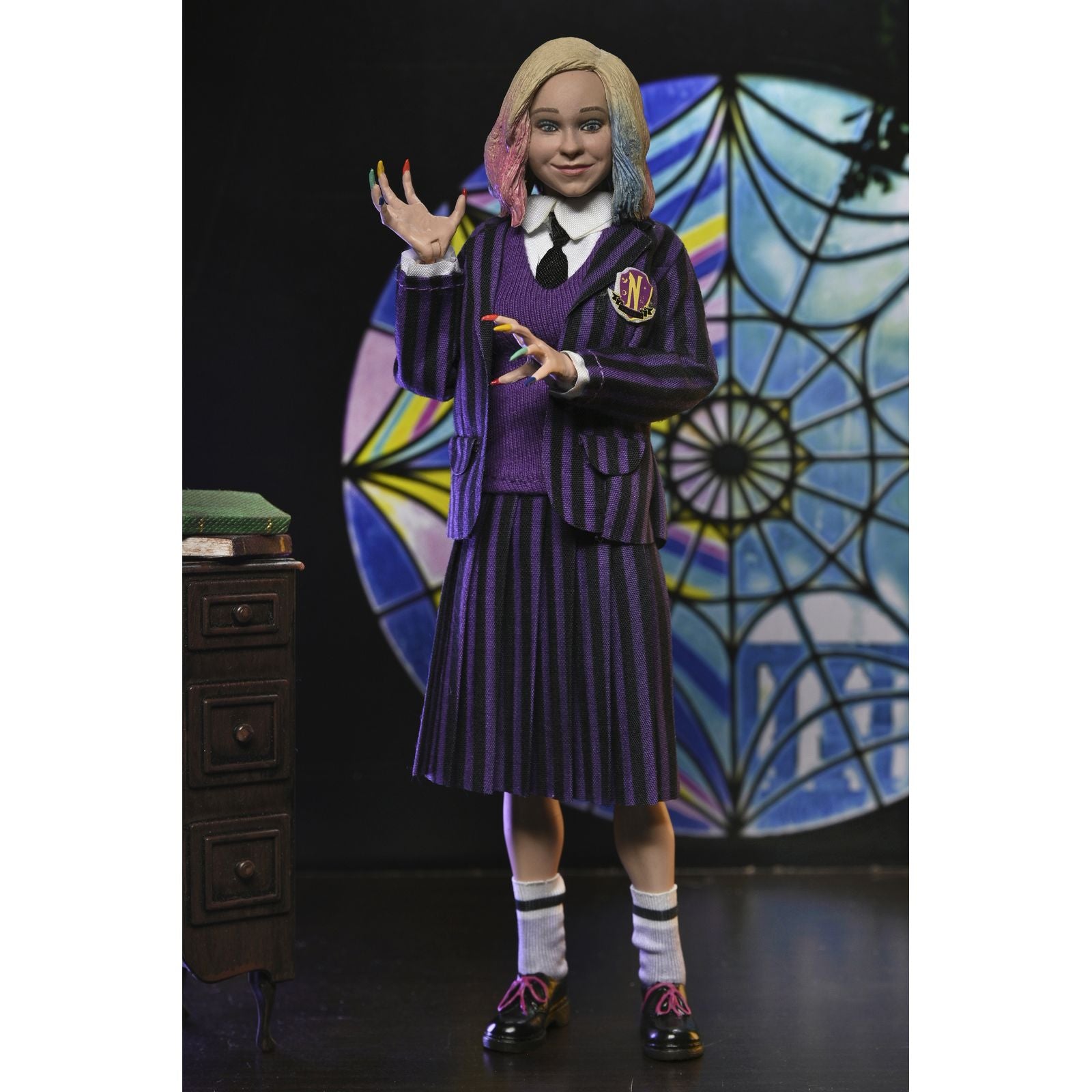 WEDNESDAY ADDAMS & ENID SINCLAIR NEVERMORE UNIFORM VERSION PACK 2 CLOTHED ACTION FIGURAS 20 CM WEDNESDAY