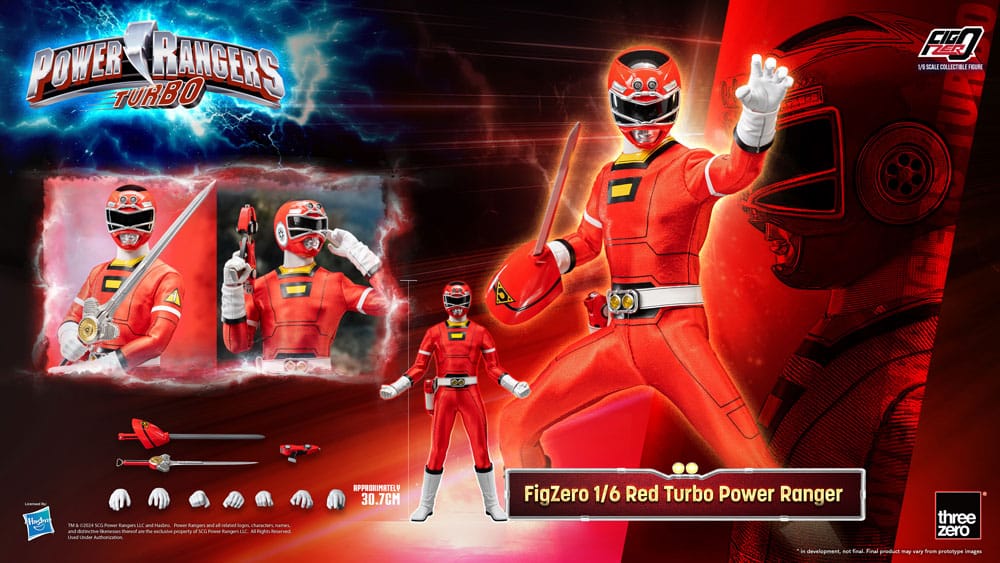 Power Rangers Turbo Figura FigZero 1/6 Red Turbo Power Ranger 30 cm