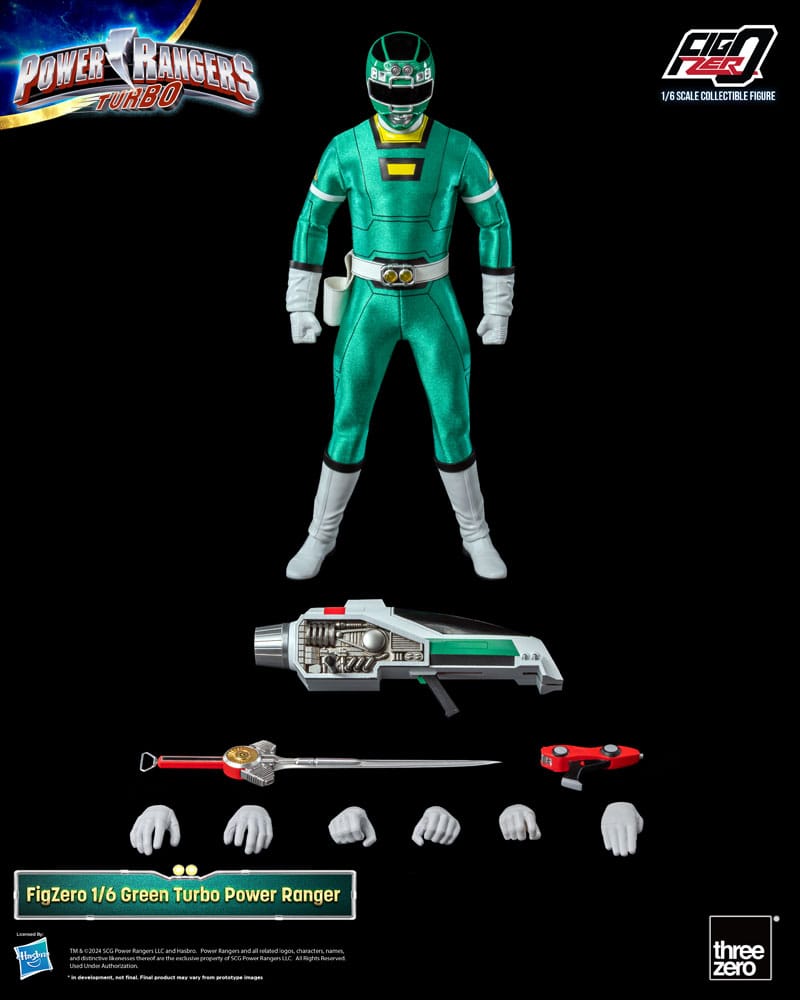 Power Rangers Turbo Figura FigZero 1/6 Green Turbo Power Ranger 30 cm - Z POP Toys