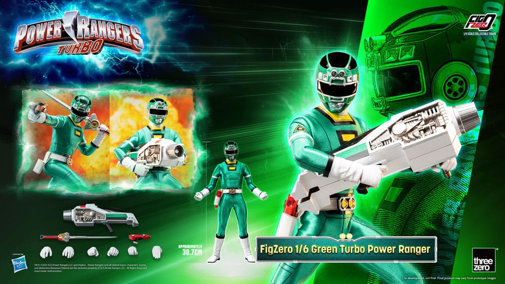 Power Rangers Turbo Figura FigZero 1/6 Green Turbo Power Ranger 30 cm - Z POP Toys