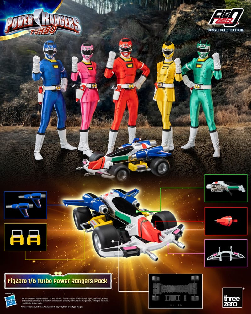 Power Rangers Turbo Pack de 5 Figuras FigZero 1/6 Turbo Power Rangers 30 cm - Z POP Toys
