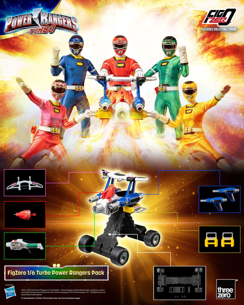 Power Rangers Turbo Pack de 5 Figuras FigZero 1/6 Turbo Power Rangers 30 cm - Z POP Toys