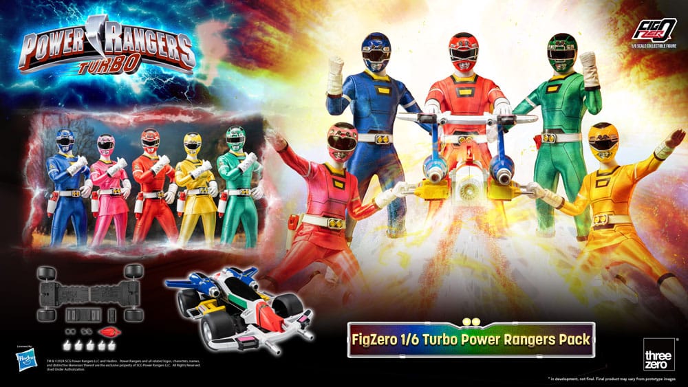 Power Rangers Turbo Pack de 5 Figuras FigZero 1/6 Turbo Power Rangers 30 cm - Z POP Toys