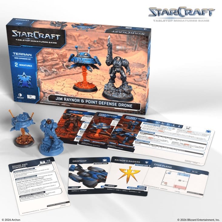 StarCraft TMG Héroe Set de Expansión Terran: Jim Raynor & Point Defense Drone