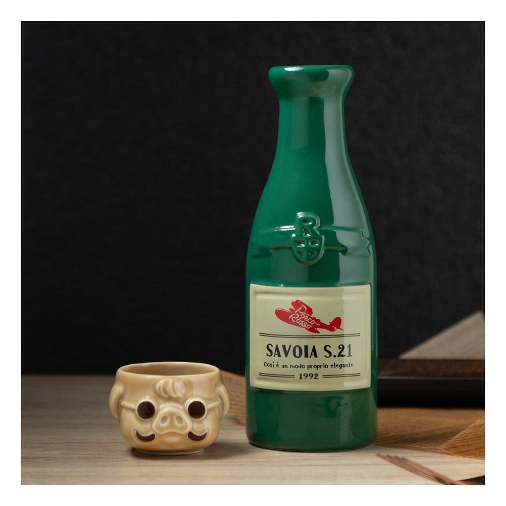 Porco Rosso Taza Sake Bottle & Mug Kanpai with Marco