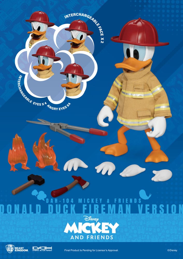 Mickey & Friends Figura Dynamic 8ction Heroes 1/9 Donald Duck Fireman Ver. 24 cm