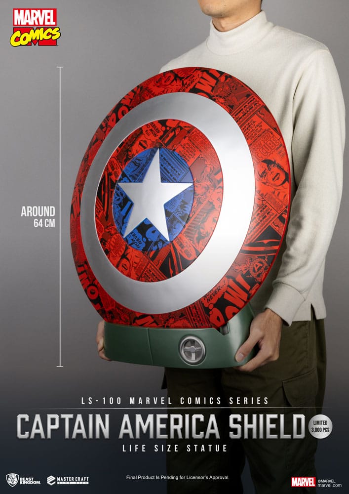 Marvel Comics PVC Captain America Escudo Life Size Statue 64 cm - Z POP Toys