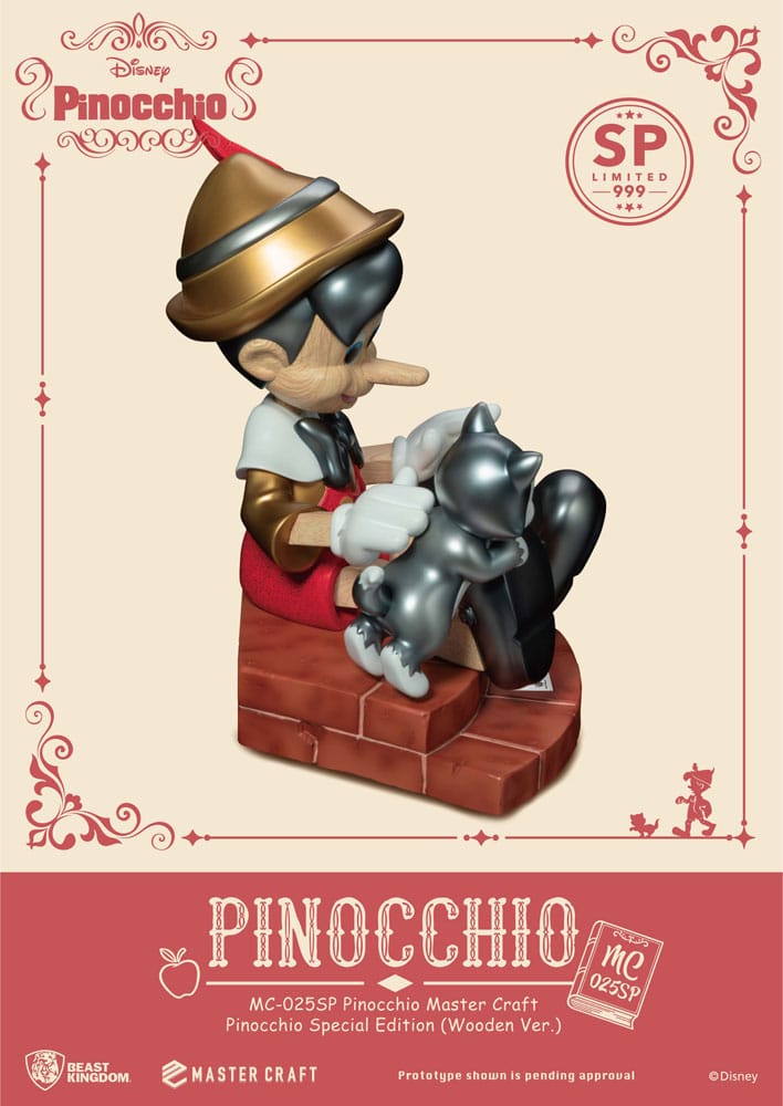 Disney Estatua Master Craft Pinocchio Wooden Ver. Special Edition 27 cm
