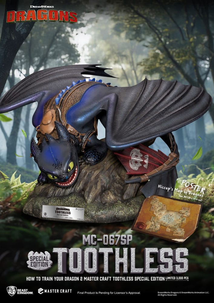 Cómo Entrenar A Tu Dragón 2 Estatua Master Craft Toothless 38 cm - Z POP Toys