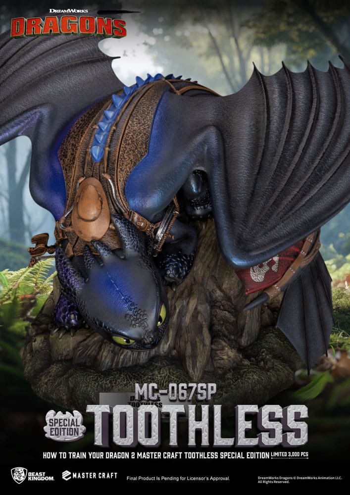 Cómo Entrenar A Tu Dragón 2 Estatua Master Craft Toothless 38 cm - Z POP Toys